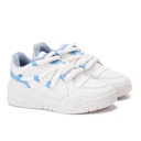 Trendy women sneakers with blue details - White
