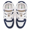 Trendy women sneakers with navy details - White