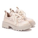 Women fashion glossy sneakers - White