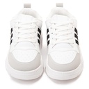 Fashion women sneakers with grey details - White