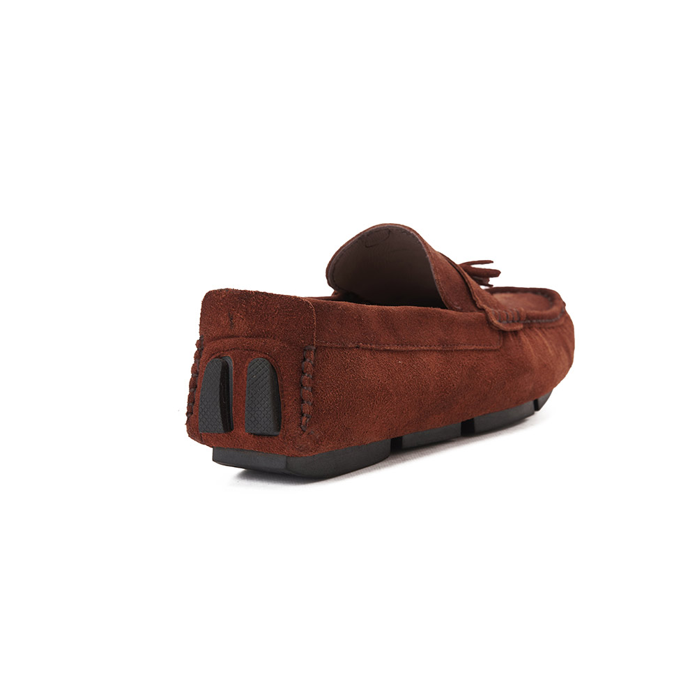 Men leather moccasin with tassels - Havana