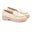 Women fashion leather moccasins - Beige