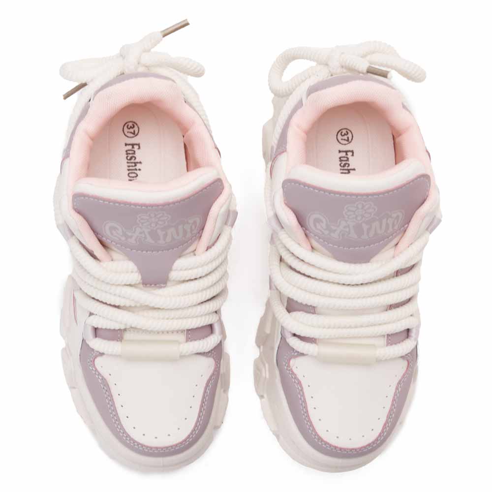 Women Trendy Fashion Sneakers - Purple3
