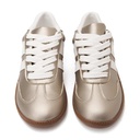 Women trendy leather sneaker - Gold2