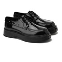Men's high sole leather shoes - Black
