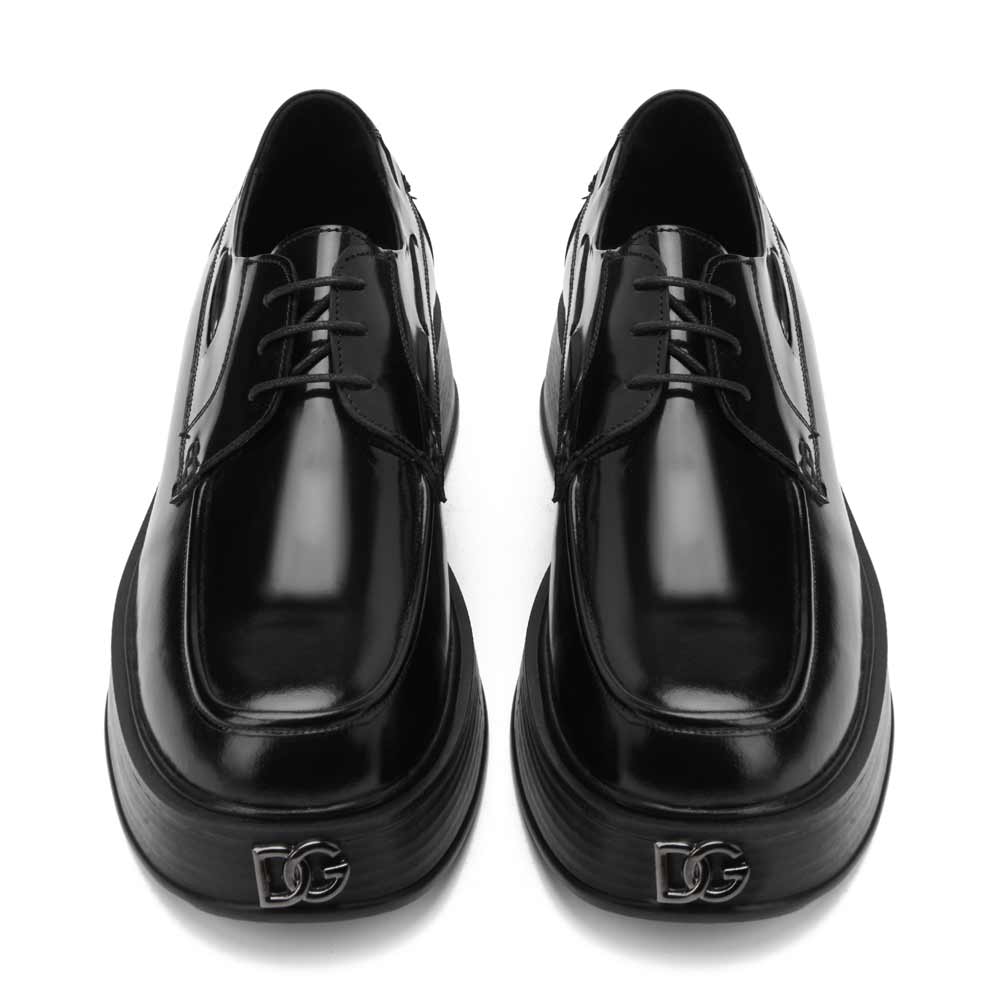 Men's high sole leather shoes - Black2