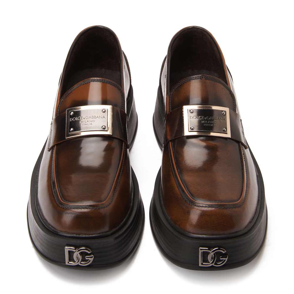 Men's high sole leather shoes - Honey Brown2