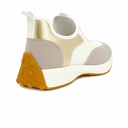 Women stylish goldy sneakers - White1