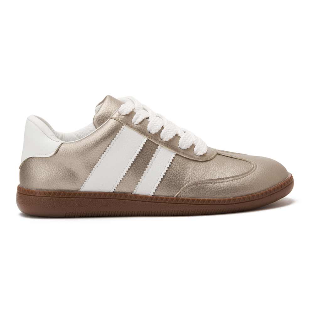 Women trendy leather sneaker - Gold
