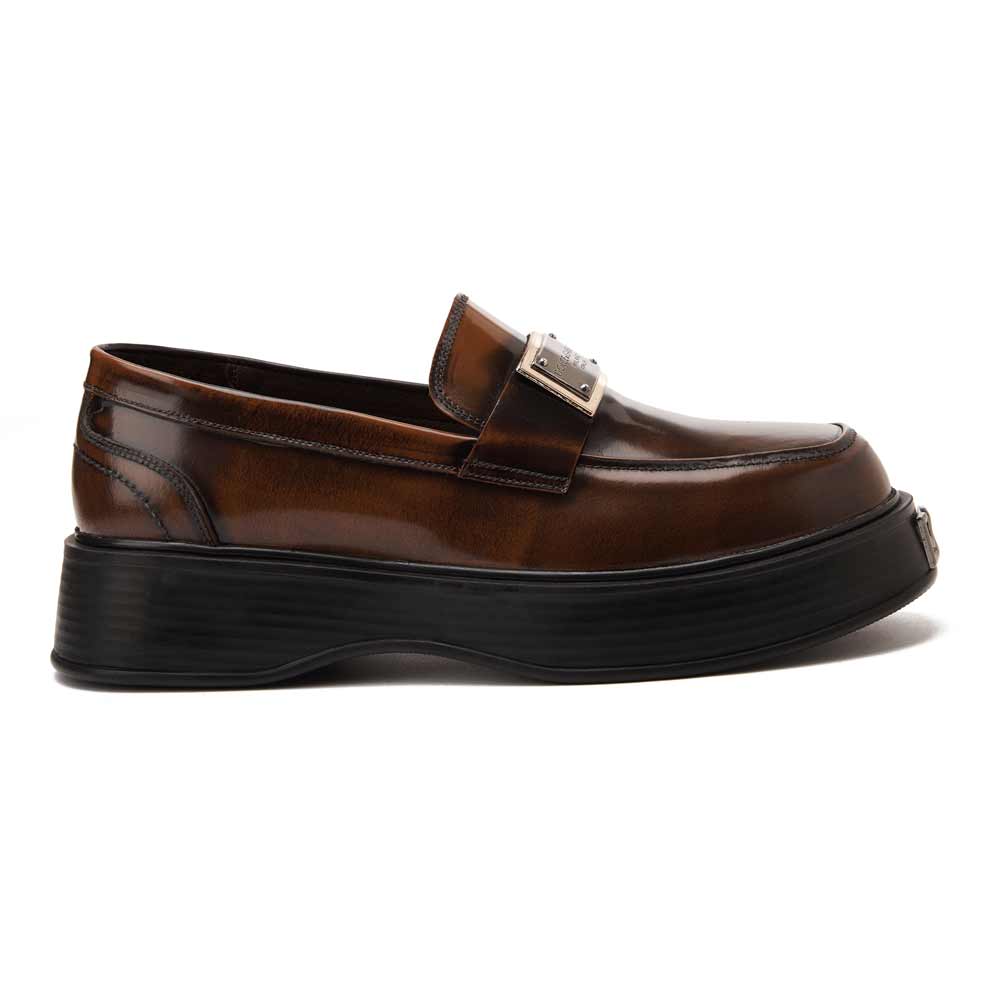 Men's high sole leather shoes - Honey Brown