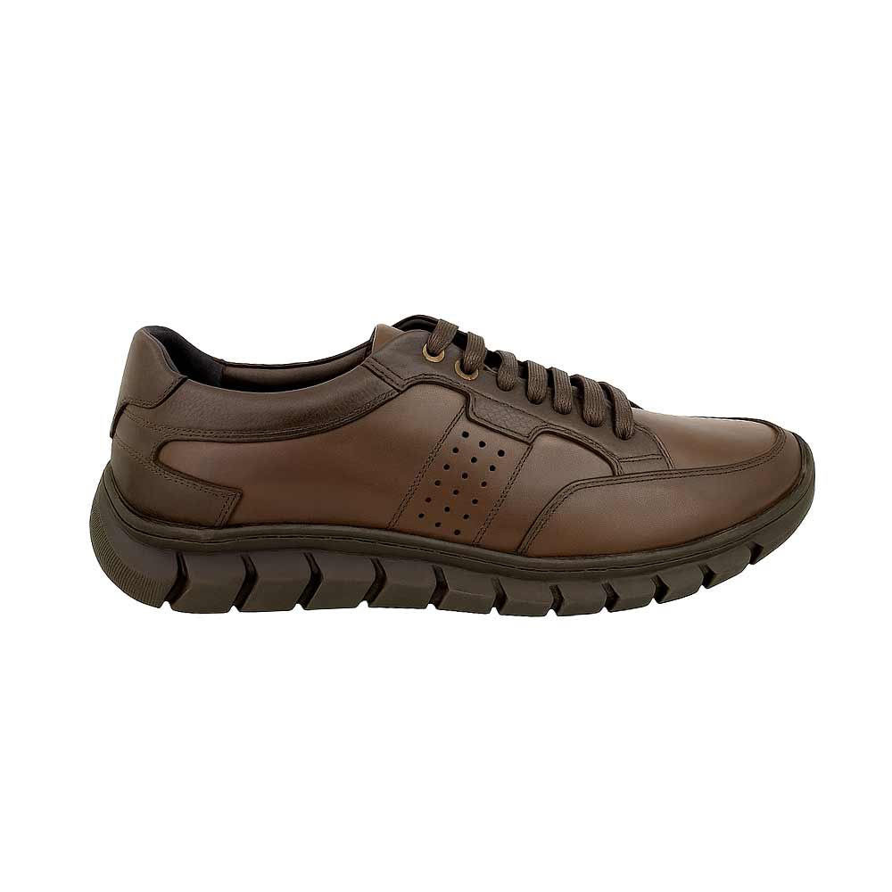Men geniune leather trainers - Brown