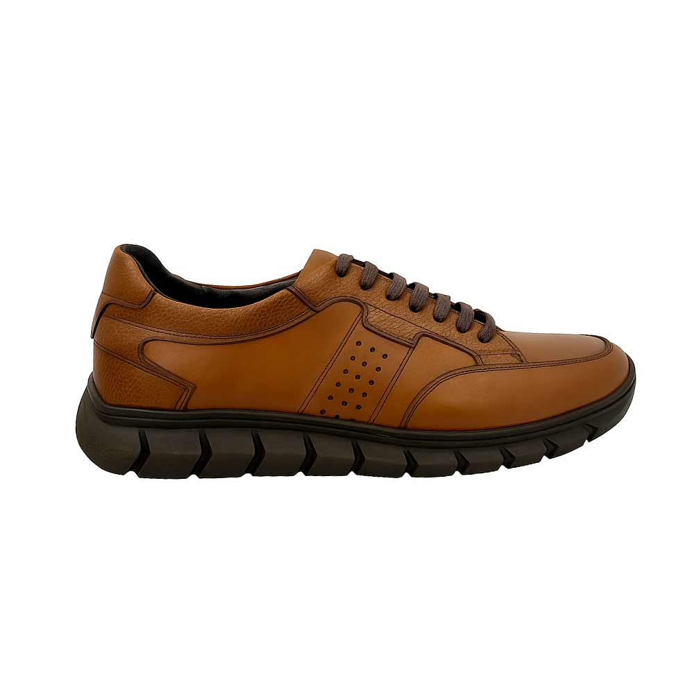Men geniune leather trainers - Havana