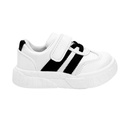 Kids sneakers with black lines - White