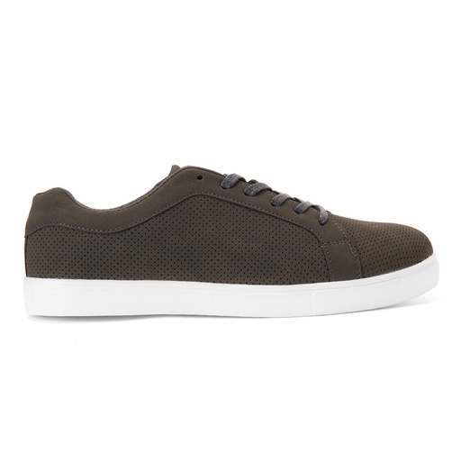 Perforated chamois sneakers - Dark Grey