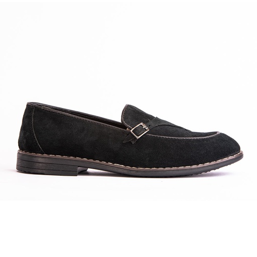Men's single buckle monk shoes - Black