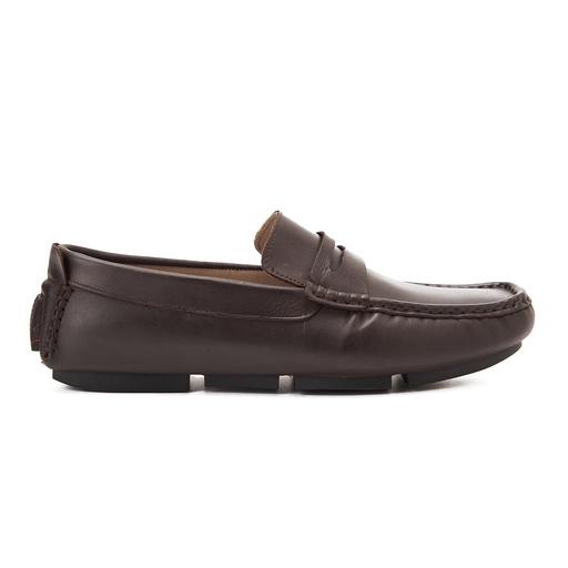 Men fashion leather moccasin - Brown