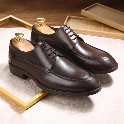 Genuine leather men casual shoe - Brown