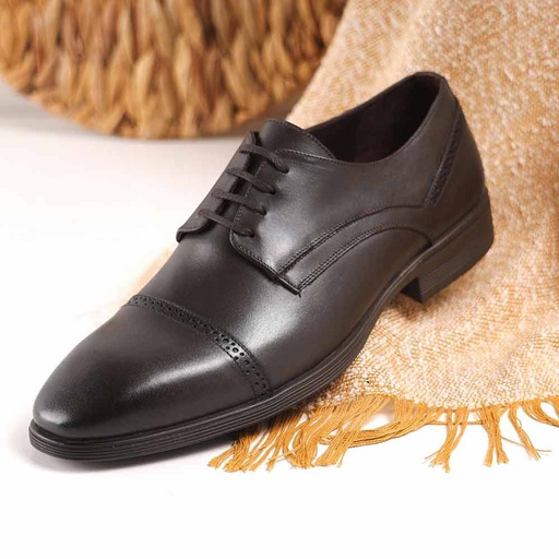 Men leather derby shoes - Brown