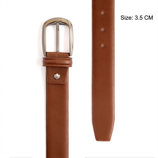 Men's classic leather belt - Havana