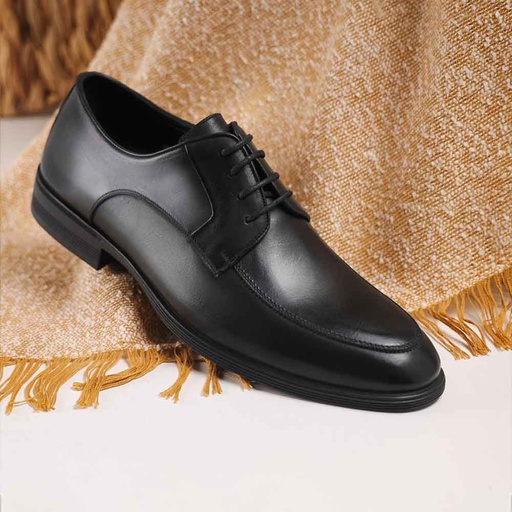Men leather dress shoes - Black