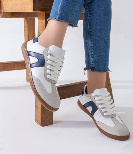 Women's stylish sneakers - White*Navy
