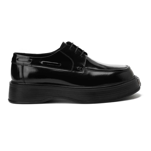 Men's high sole leather shoes - Black