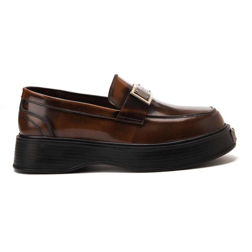 Men's high sole leather shoes - Honey Brown