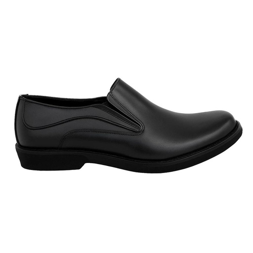 Leather slip on shoes with eva sole - Black