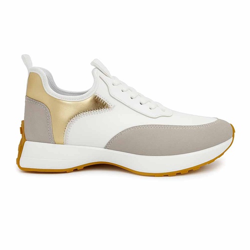 Women stylish goldy sneakers - White